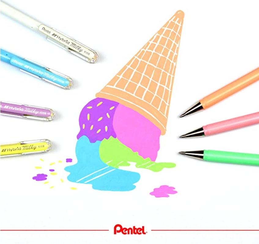 Pentel Hybrid Milky Gel Roller Pen - Pastel Blue