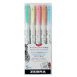 Zebra Mildliner Brush pen set  van 5 - Fluorescent Colors