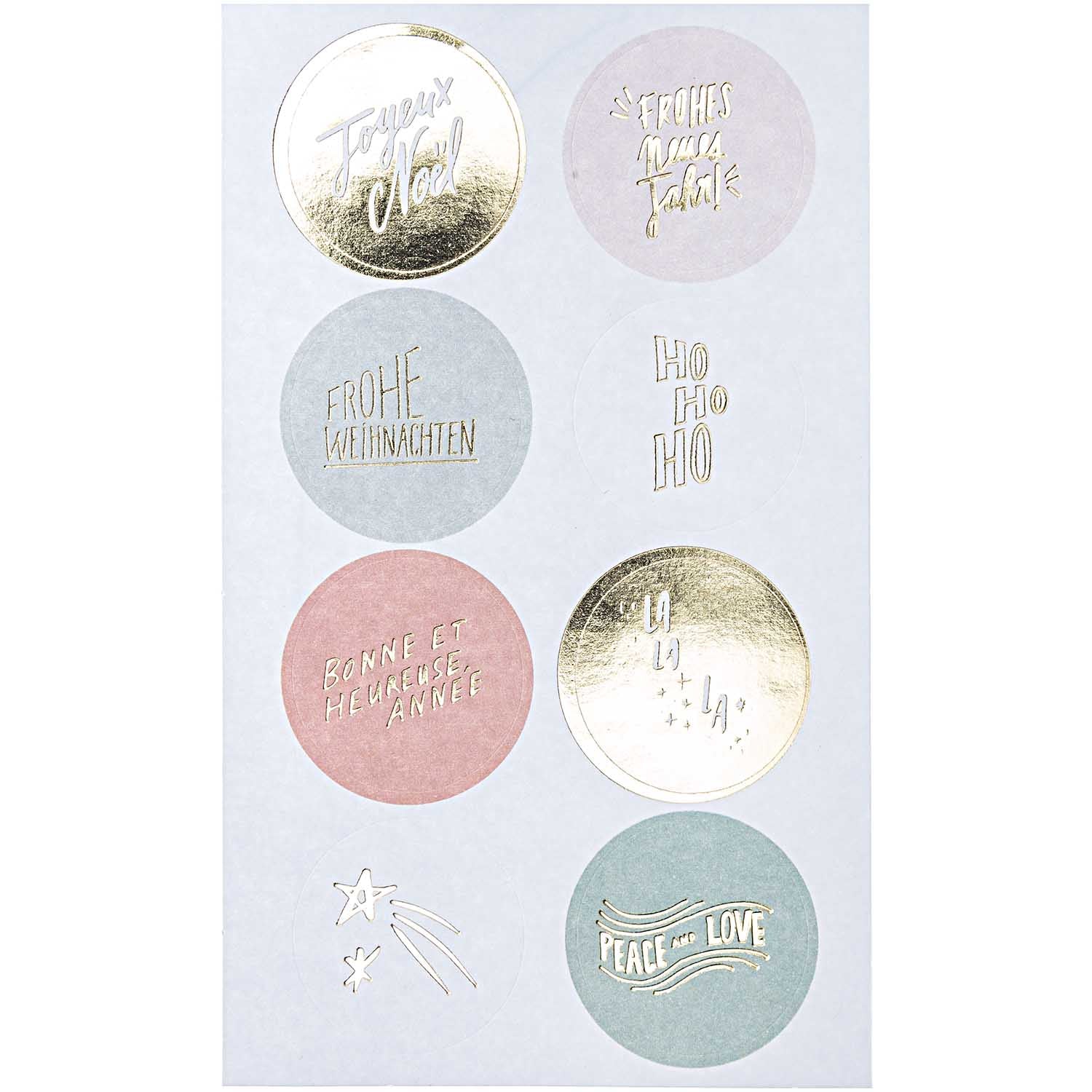 Paper Poetry Jolly Christmas Stickers Pastel Rond