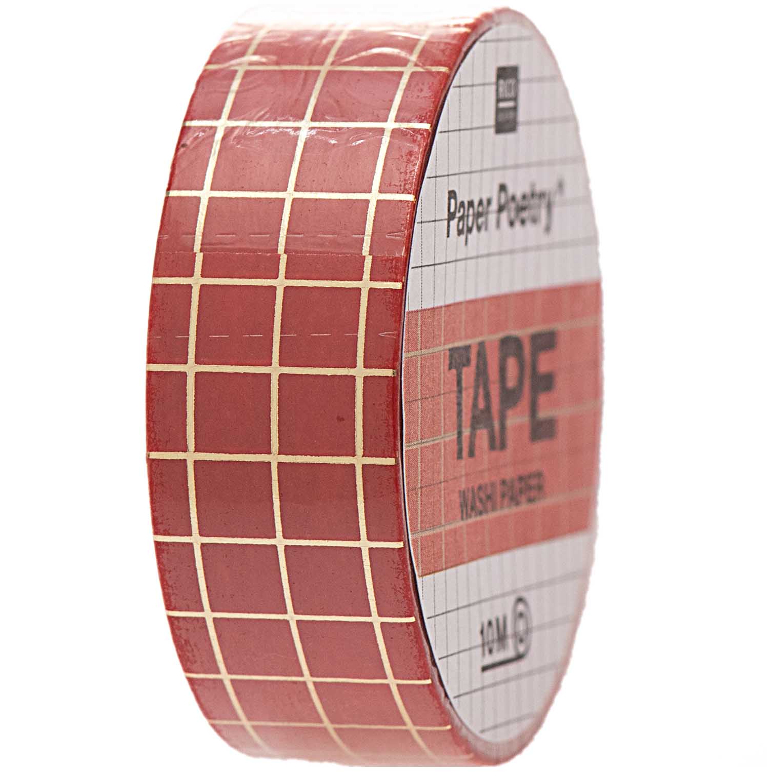 Paper Poetry Washi Tape - rood/goud ruitjes