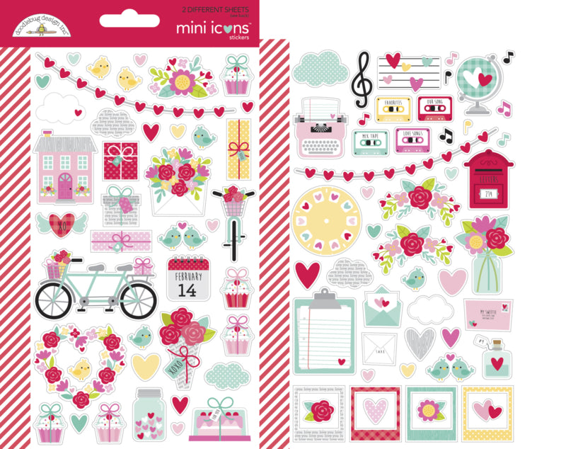 Doodlebug Design Stickers - Love Notes Collection Mini Icons
