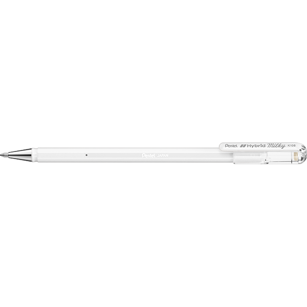 Pentel Hybrid Milky Gel Roller Pen - White