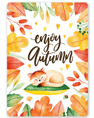 Kaart Vosje "Enjoy Autumn"