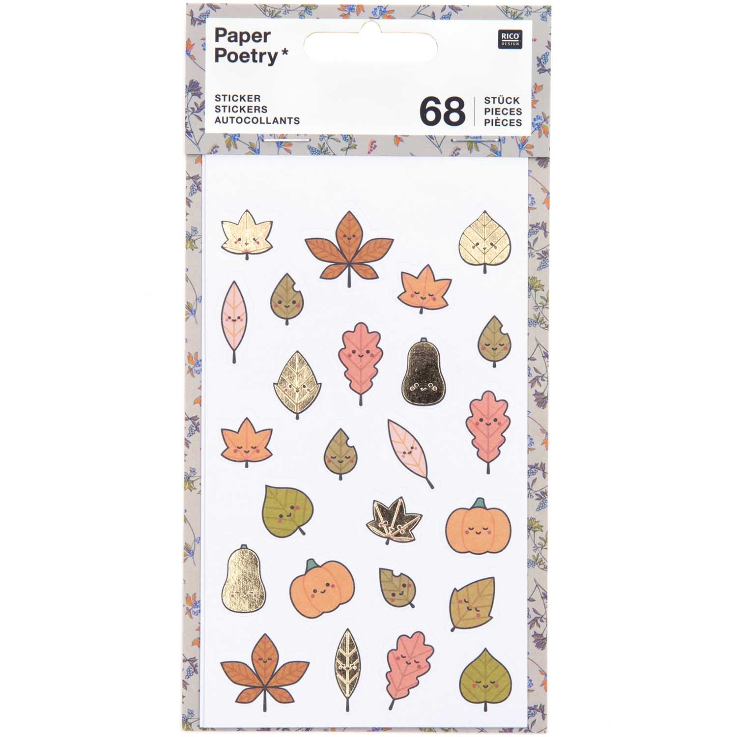 Paper Poetry Funny Fall Stickers -  Fall Leaves
