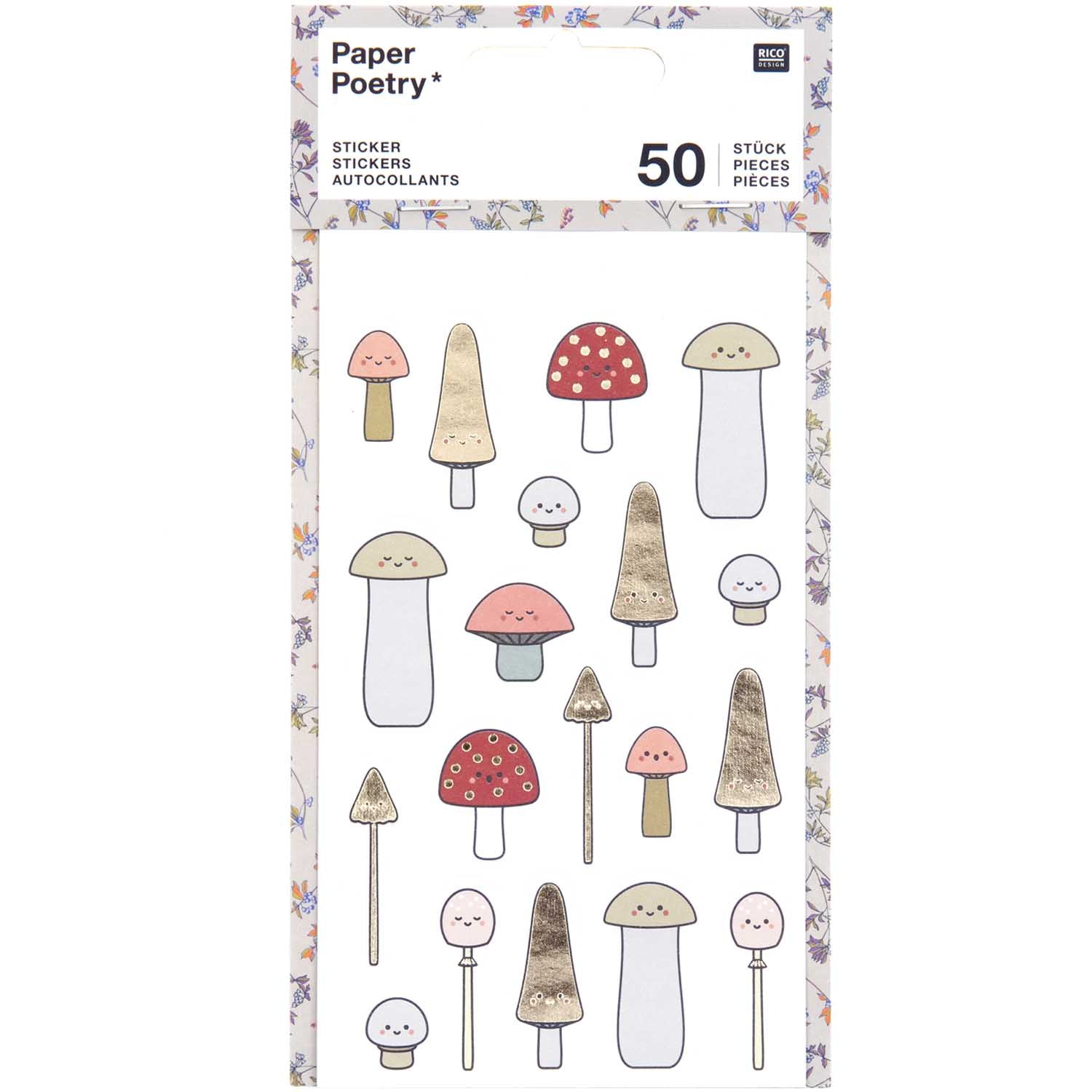 Paper Poetry Funny Fall Stickers Fall Mushroom