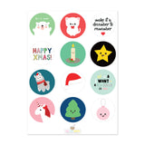 Stickervel Kawaii Kerst A5 - vel van 12 stuks