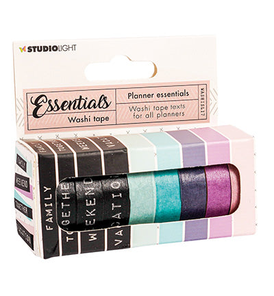 Studio Light Essentials - Planner Essentials Washi Tape nr17 - Text & pastel colors