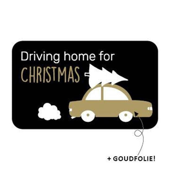 Cadeau Stickers rechthoek Kerst - Driving Home for Christmas- per 20