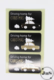 Cadeau Stickers rechthoek Kerst - Driving Home for Christmas- per 20