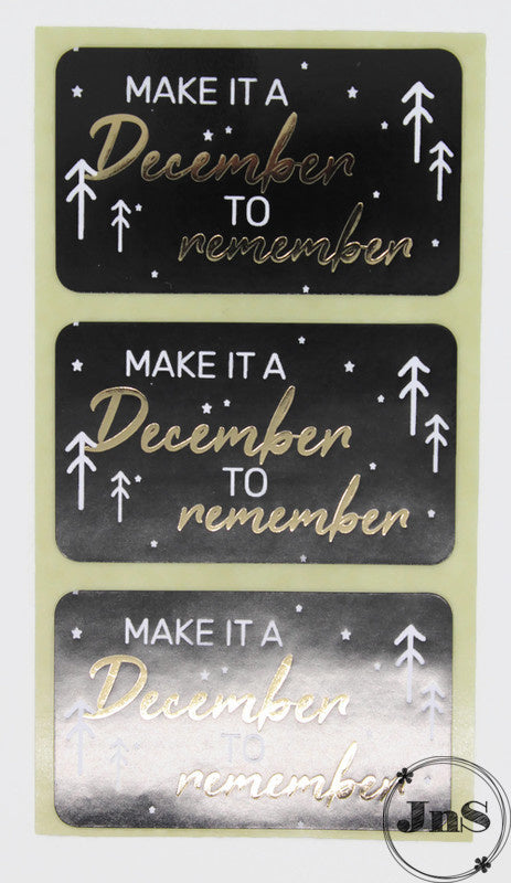 Cadeau Stickers rechthoek Kerst - Make it a December