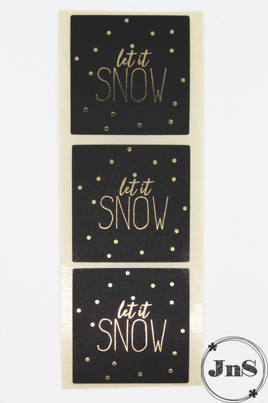 Cadeau Stickers vierkant Kerst - Let It Snow - per 20