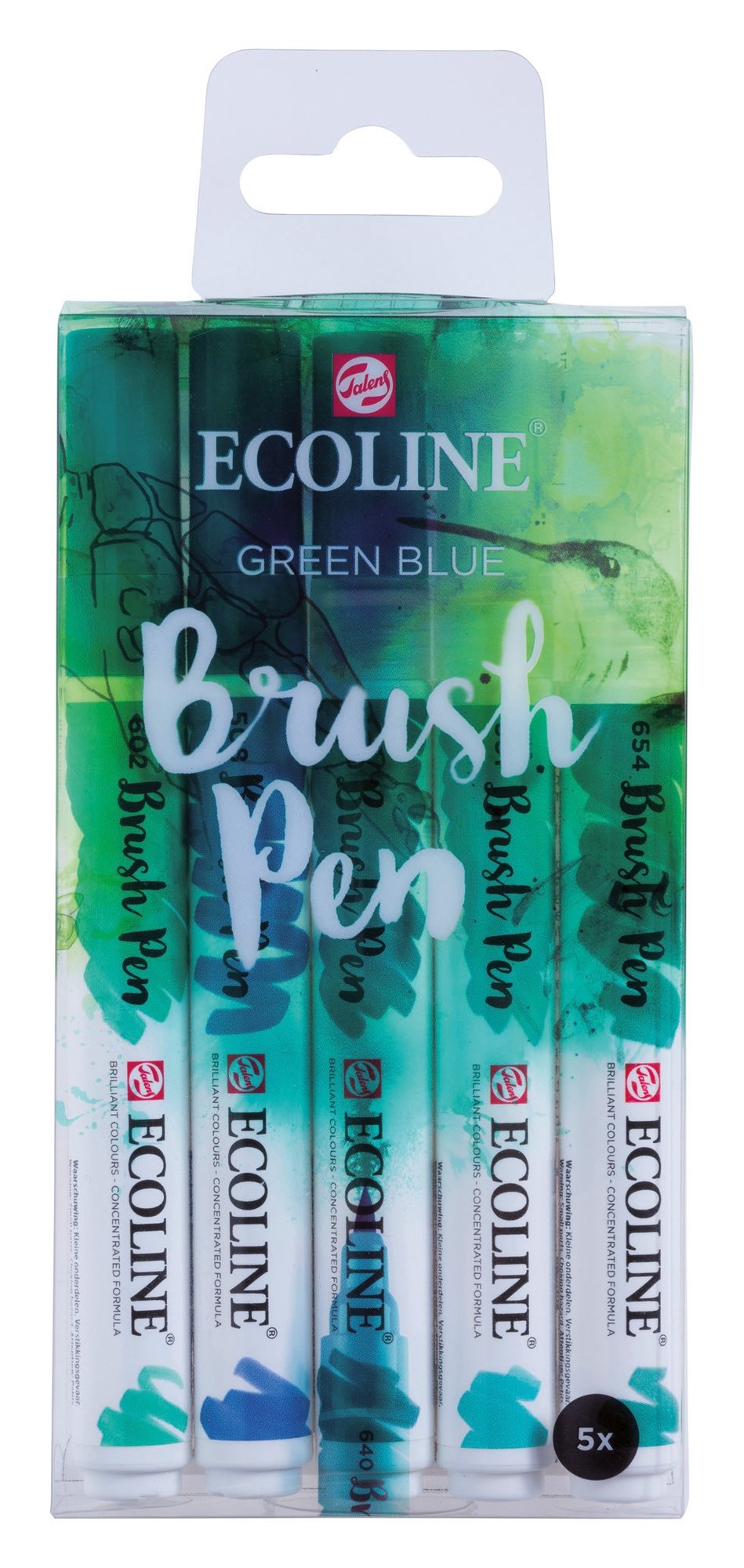 Talens Ecoline Brush pen set 5 - Green Blue