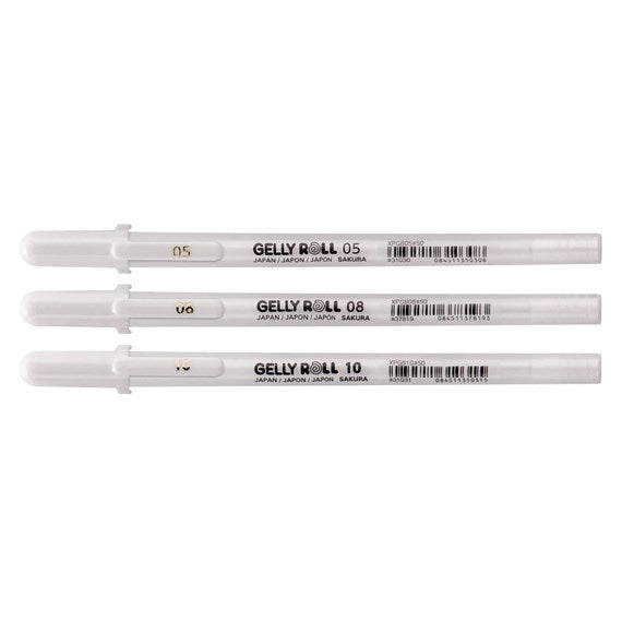 Sakura Gelly Rolls Basic Bright White - set van 3 (Fine, Medium, Bold) - JournalnStuff