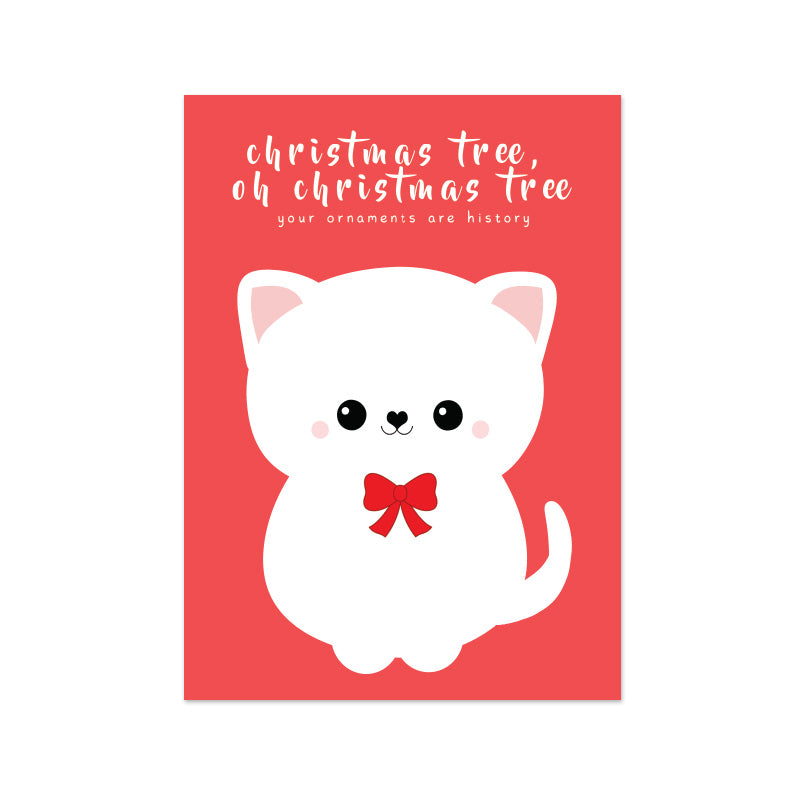 Kerstkaart - Cat Christmas
