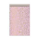 Cadeauzakjes Fine Fleurs roze/goud per 5 (17x25)