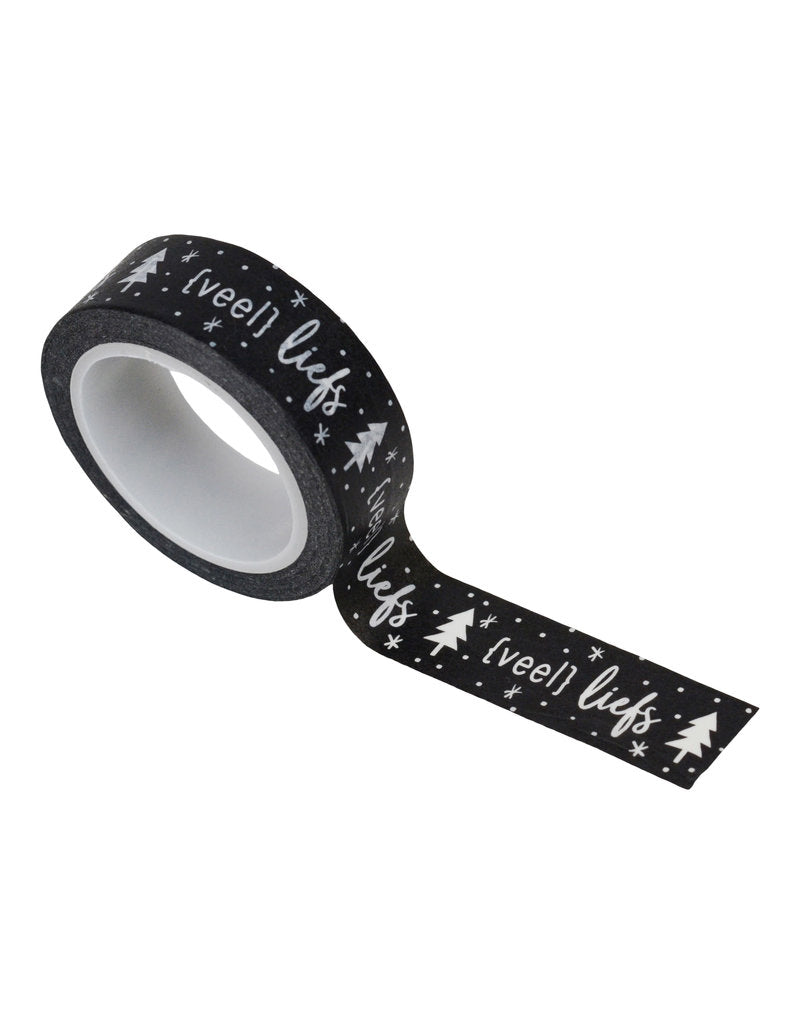 Zoedt - Washi Tape Christmas Black with text {Veel} Liefs